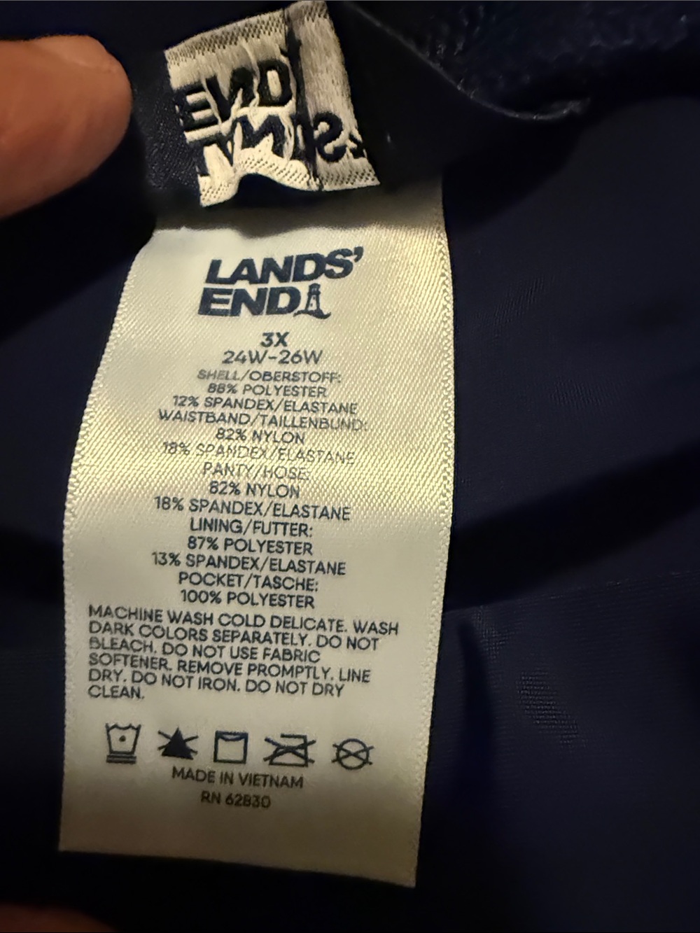 Lands' End Men's Navy Athletic Shorts - Picture 3 of 5